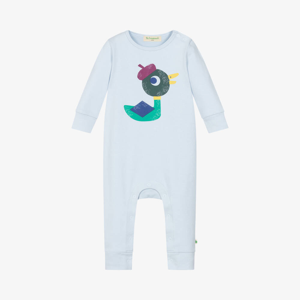 The Bonniemob-أفرول رومبر قطن عضوي لون أزرق للمواليد | Childrensalon Outlet