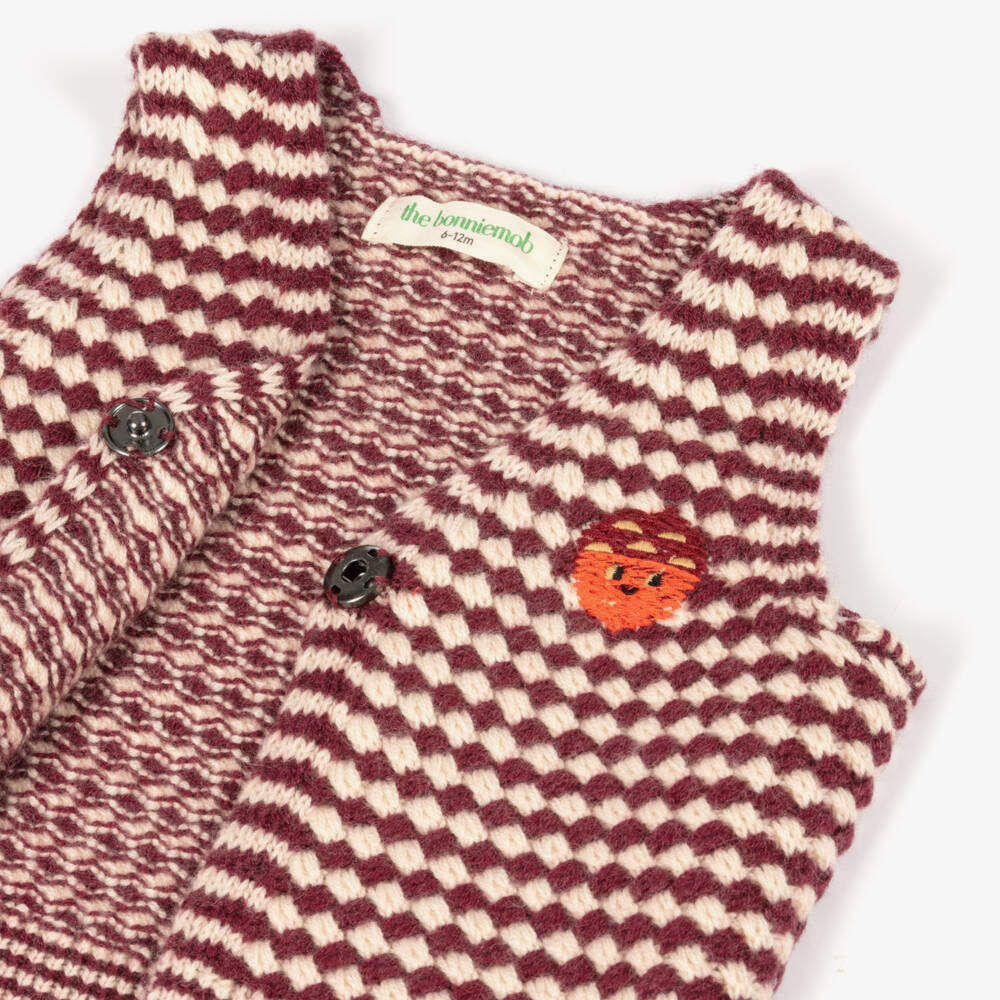 The Bonniemob-Boys Burgundy Knit Waistcoat | Childrensalon Outlet