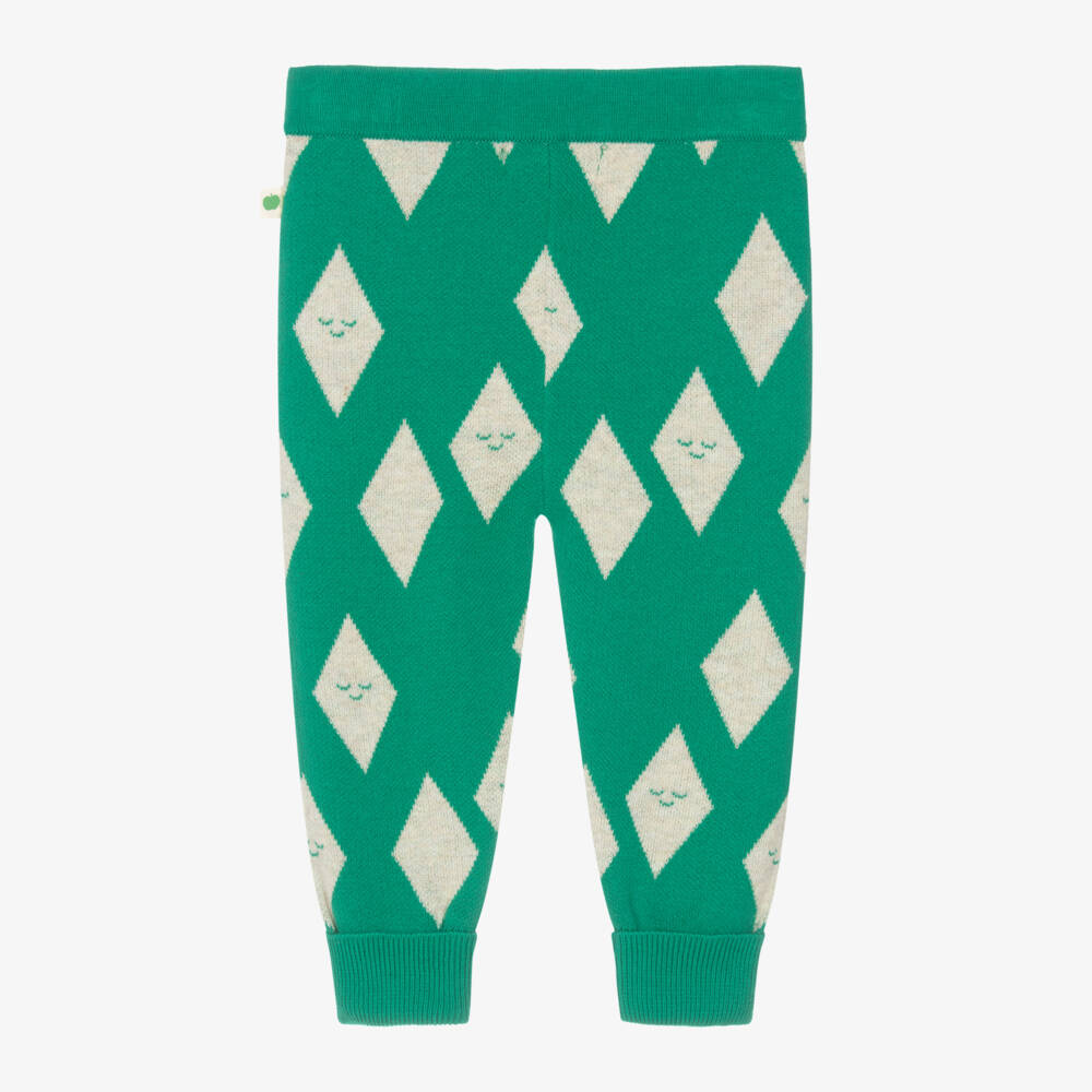 The Bonniemob-Boys Green Organic Knit Trousers | Childrensalon Outlet