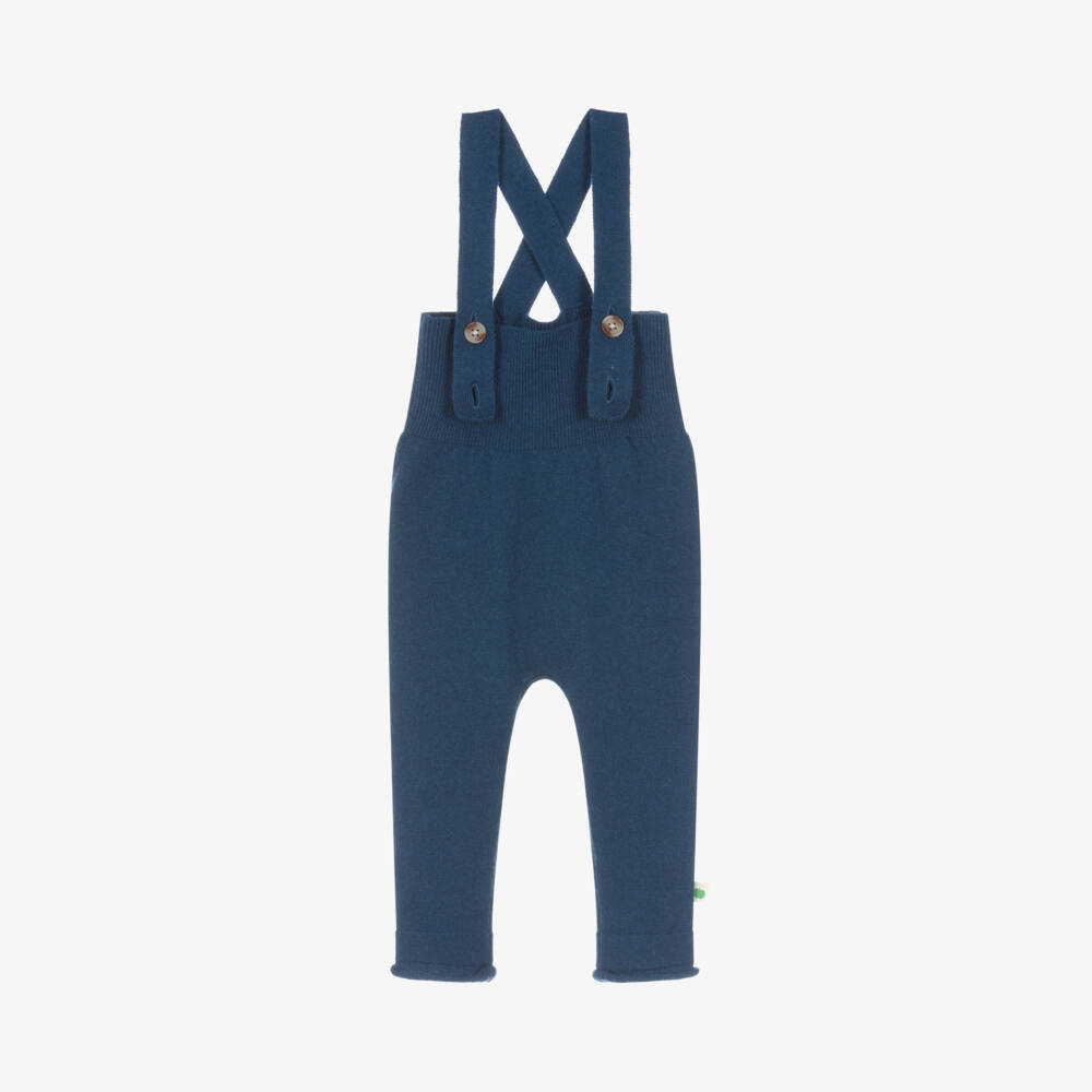 The Bonniemob-Boys Navy Wool Blend Dungarees | Childrensalon Outlet