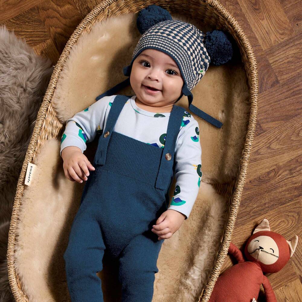 The Bonniemob-Boys Navy Wool Blend Dungarees | Childrensalon Outlet