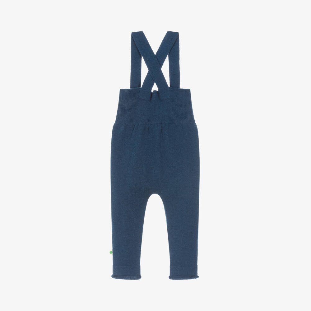 The Bonniemob-Boys Navy Wool Blend Dungarees | Childrensalon Outlet
