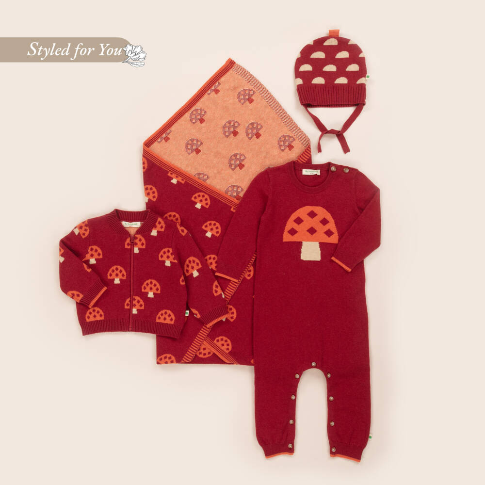 The Bonniemob-Boys Red Knit Babygrow | Childrensalon Outlet