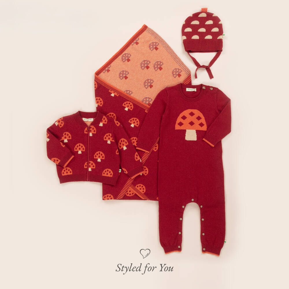 The Bonniemob-Boys Red Knit Babygrow | Childrensalon Outlet