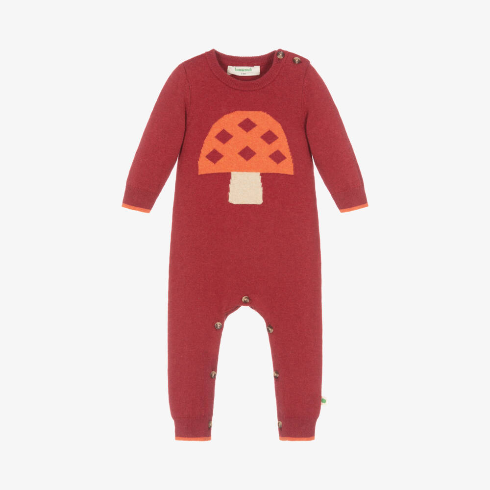 The Bonniemob-Boys Red Knit Babygrow | Childrensalon Outlet