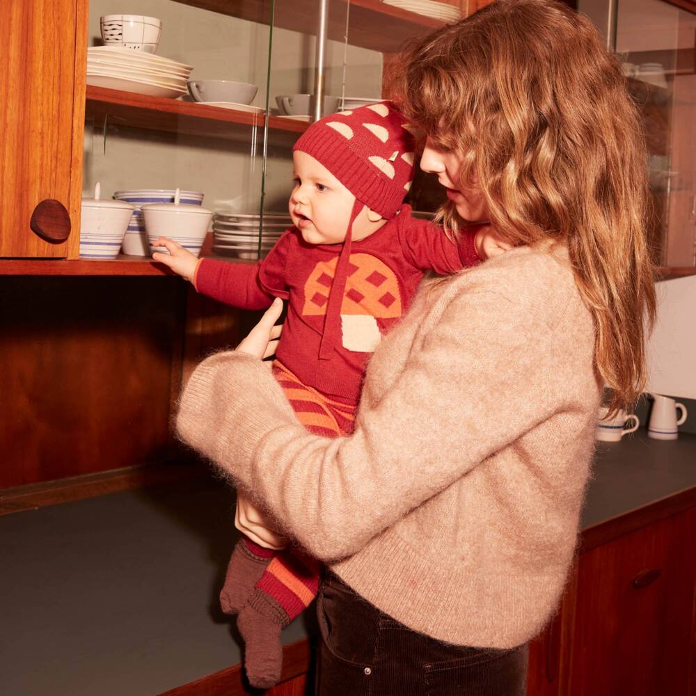 The Bonniemob-Boys Red Striped Knit Leggings | Childrensalon Outlet