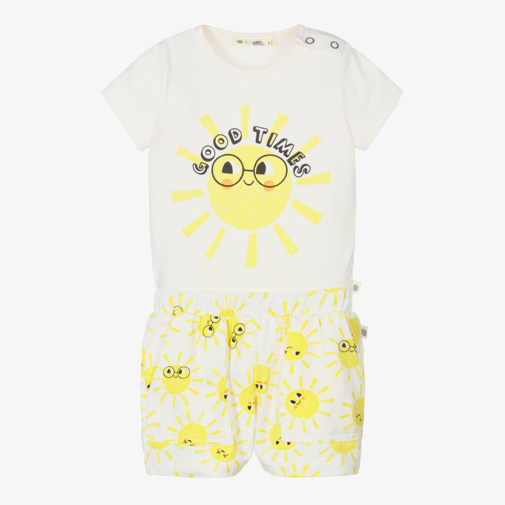 The Bonniemob-Cotton Sunshine Bodysuit & Shorts Set | Childrensalon Outlet