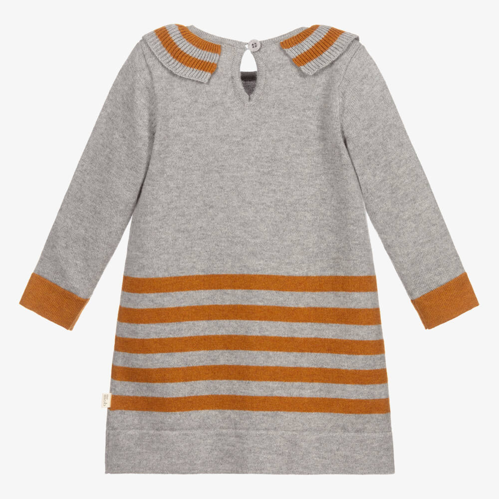 The Bonniemob-Серое трикотажное платье для девочек | Childrensalon Outlet