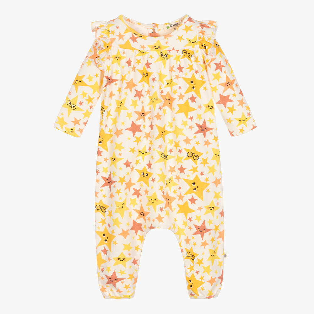 The Bonniemob-أوفرول رومبر قطن عضوي لون عاجي للمولودات | Childrensalon Outlet