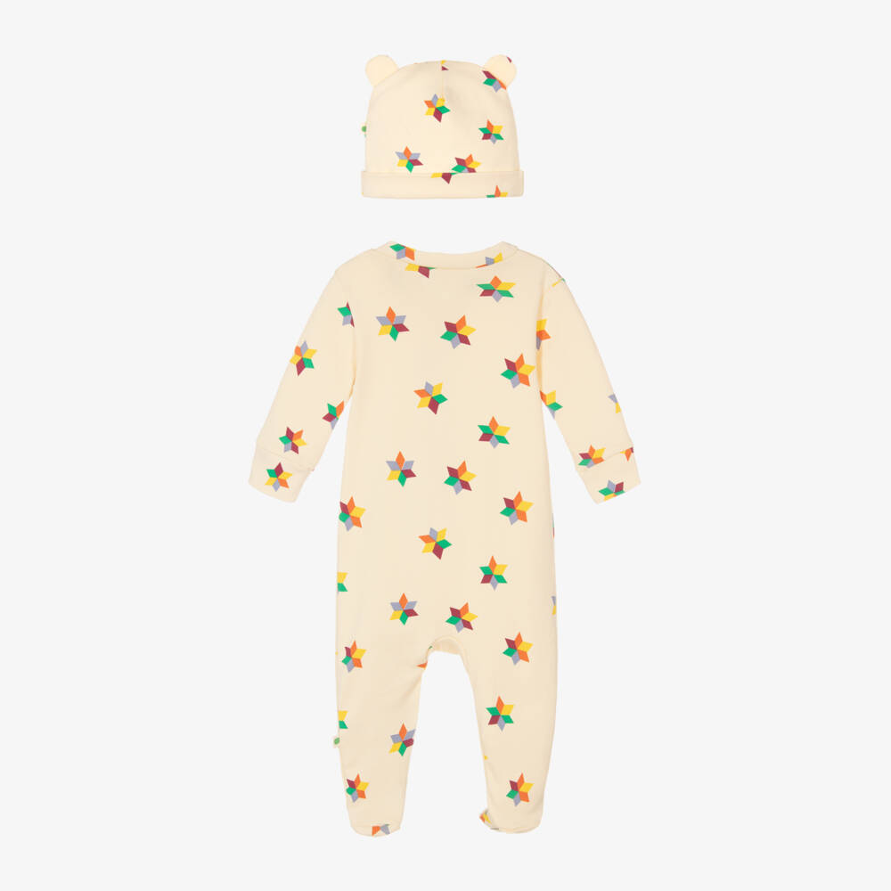 The Bonniemob-Girls Ivory Organic Babygrow Set | Childrensalon Outlet