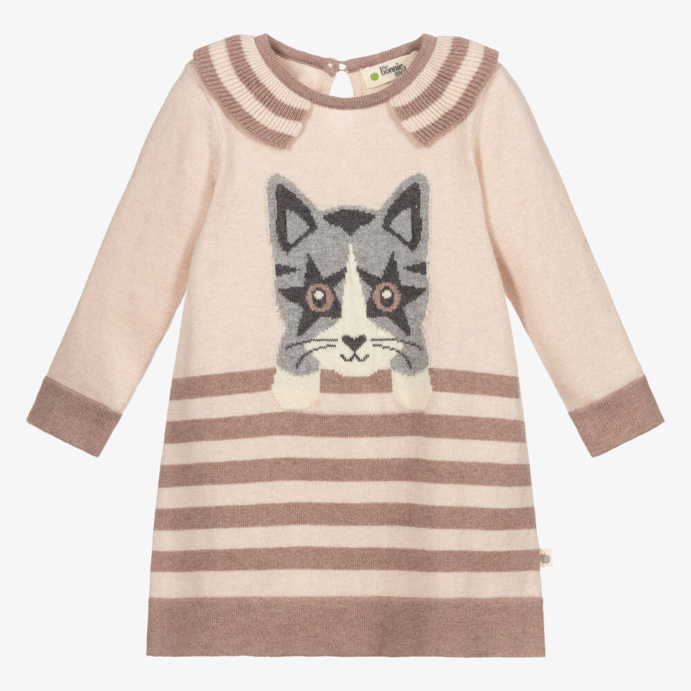 The Bonniemob-Girls Pink Cotton Knit Dress | Childrensalon Outlet