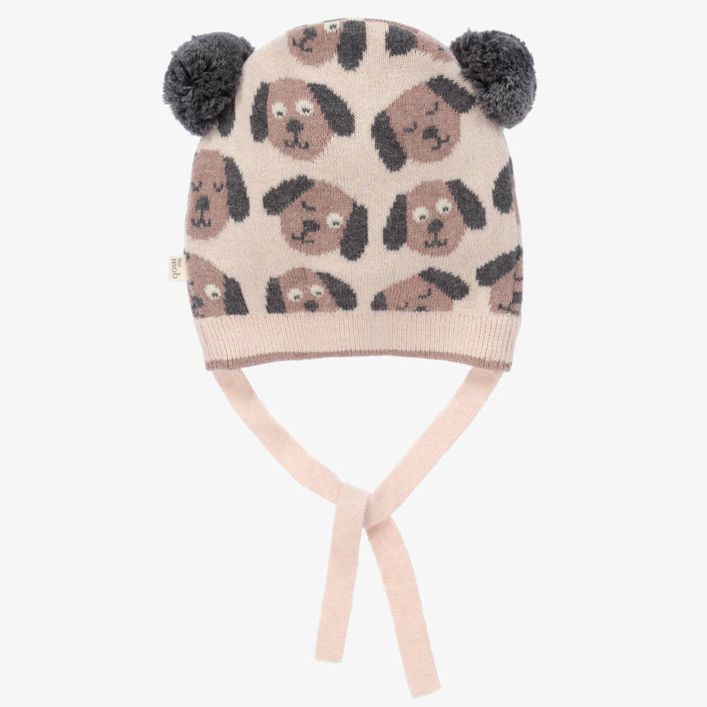 The Bonniemob-قبعة قطن عضوي وكشمير محبوك لون زهري للمولودات | Childrensalon Outlet