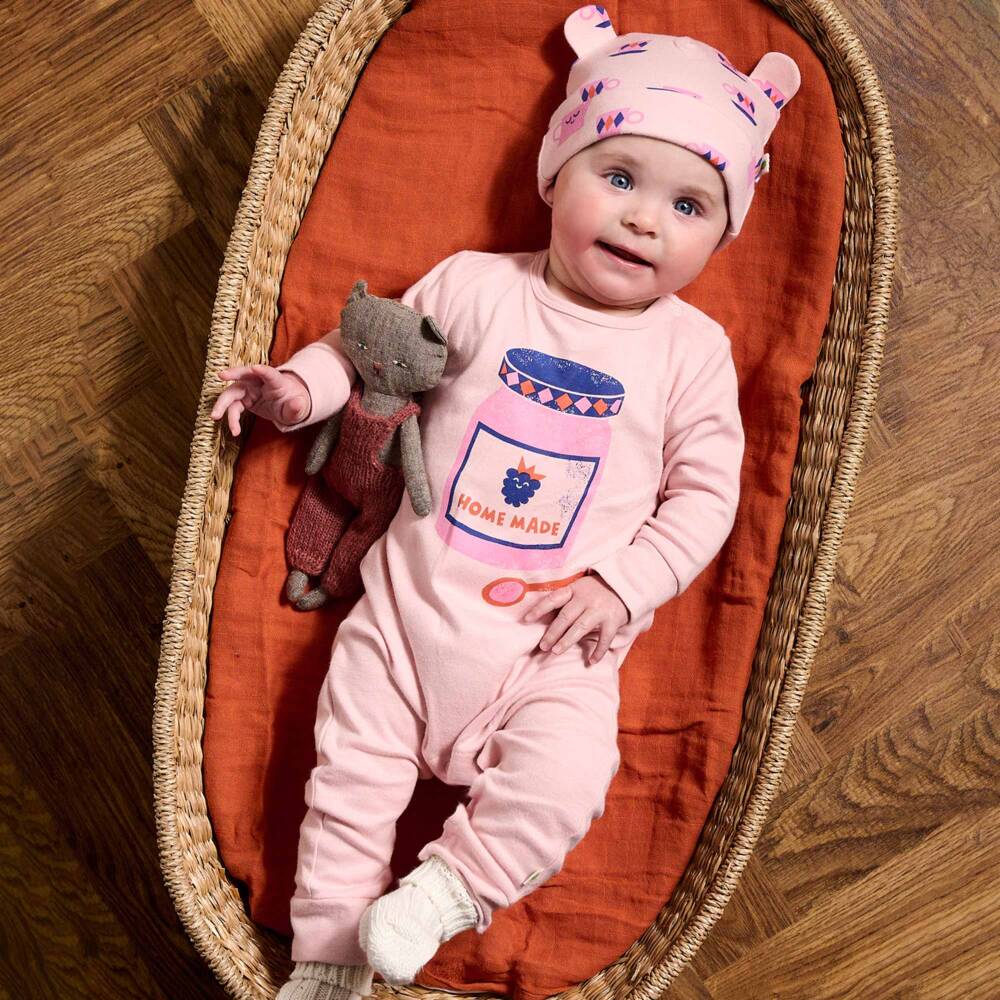 The Bonniemob-Girls Pink Organic Cotton Babysuit | Childrensalon Outlet