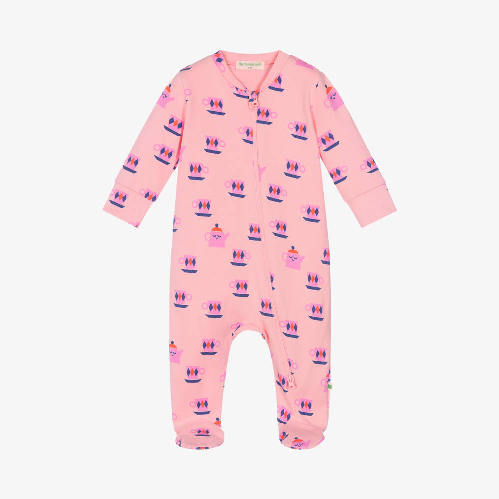 The Bonniemob-Girls Pink Teatime Babysuit | Childrensalon Outlet