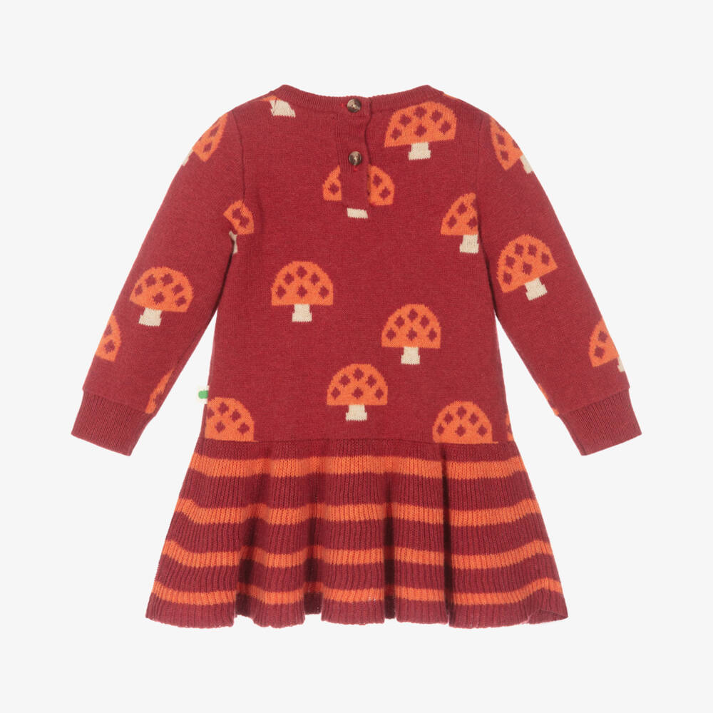 The Bonniemob-Girls Red Mushroom Knit Dress | Childrensalon Outlet