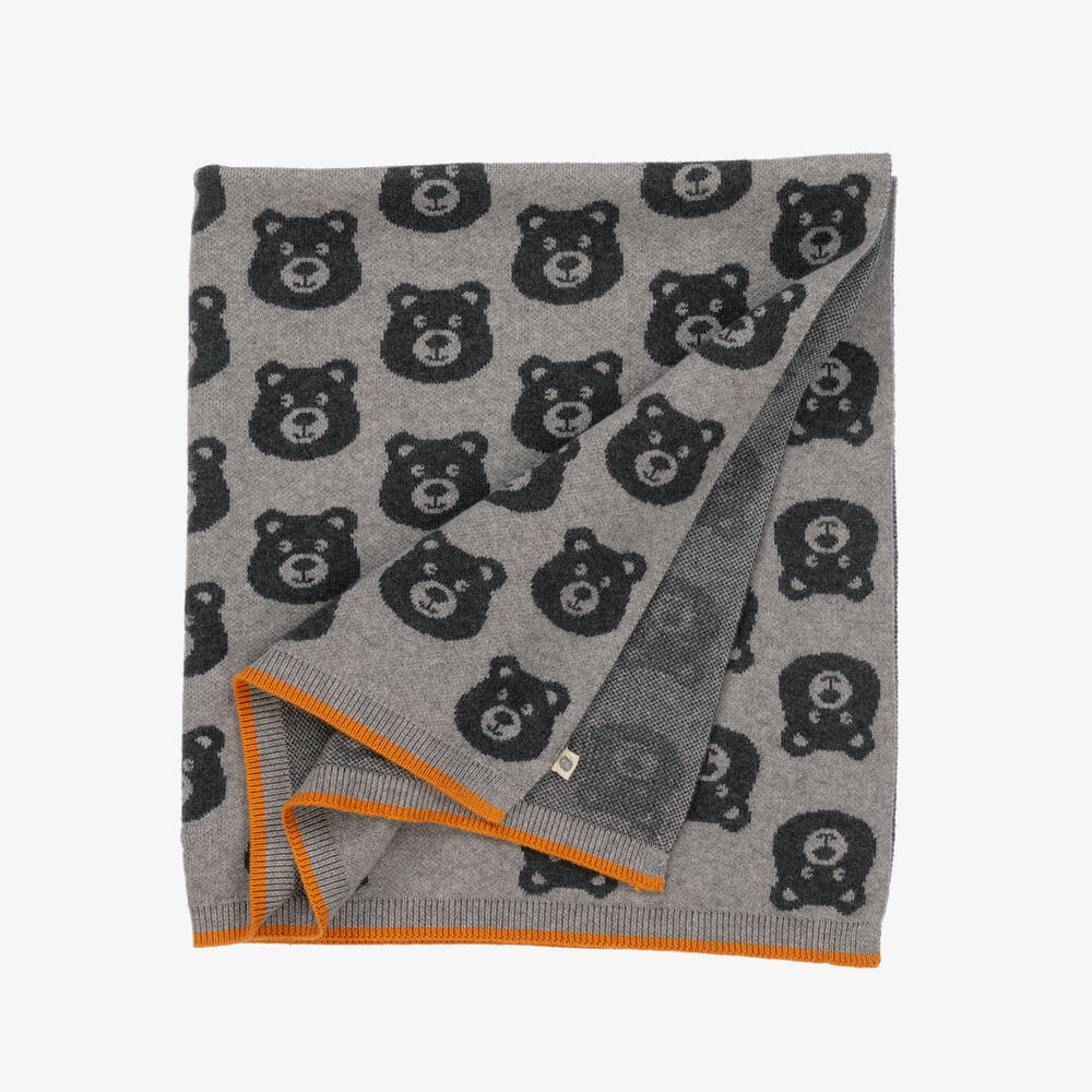 The Bonniemob-Grey Cotton & Cashmere Blanket (80cm) | Childrensalon Outlet