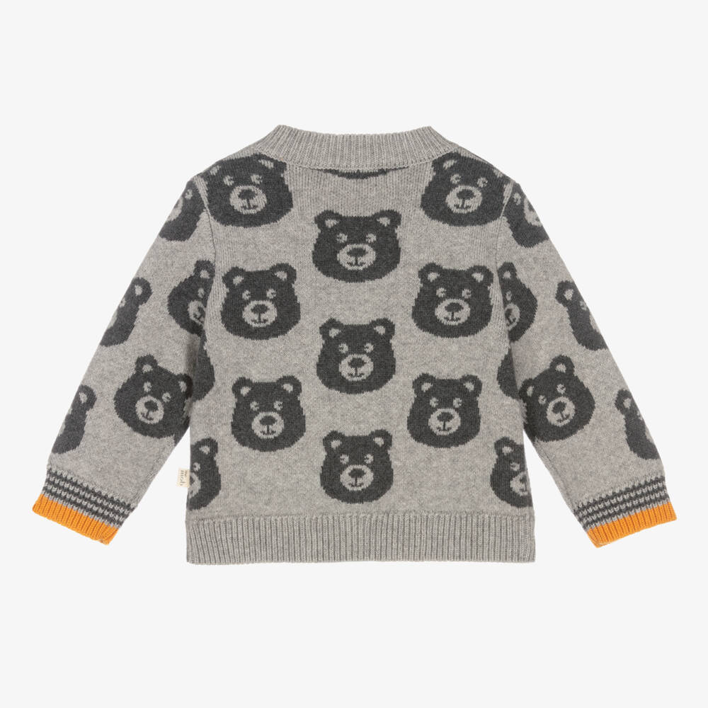 The Bonniemob-Grey Cotton & Cashmere Cardigan | Childrensalon Outlet
