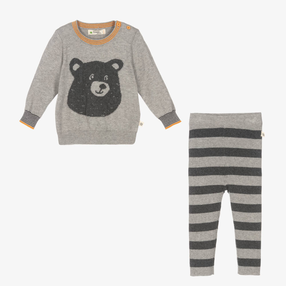 The Bonniemob-Grey Cotton & Cashmere Leggings Set | Childrensalon Outlet