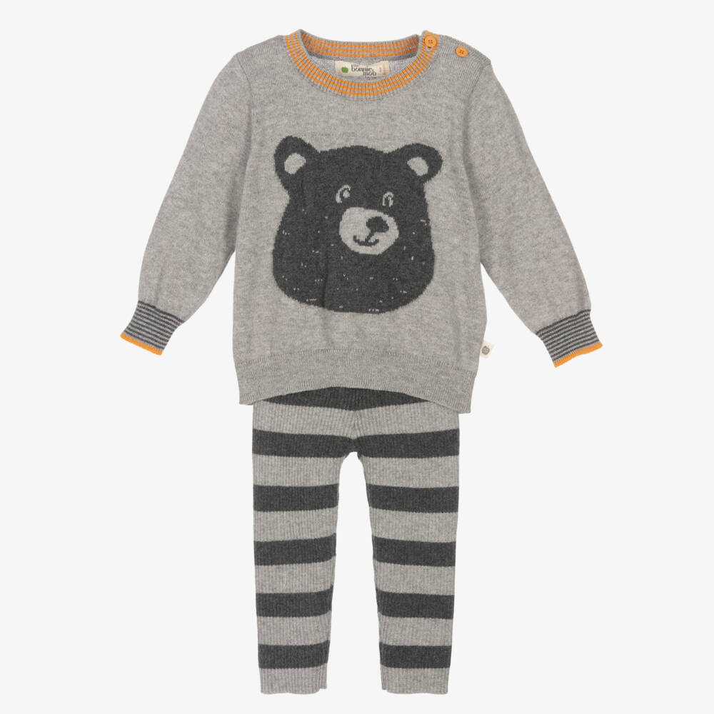 The Bonniemob-Grey Cotton & Cashmere Leggings Set | Childrensalon Outlet