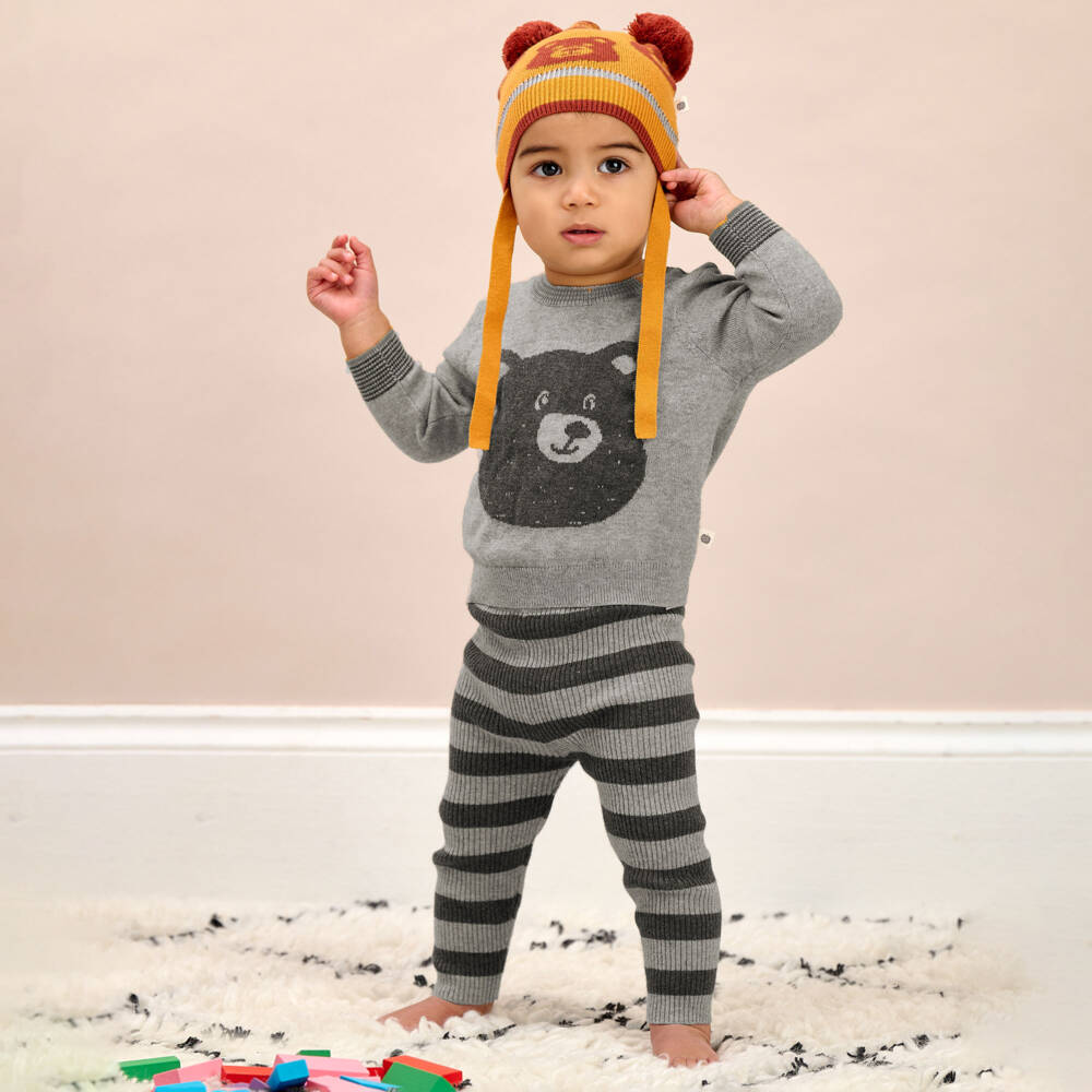 The Bonniemob-Grey Cotton & Cashmere Leggings Set | Childrensalon Outlet