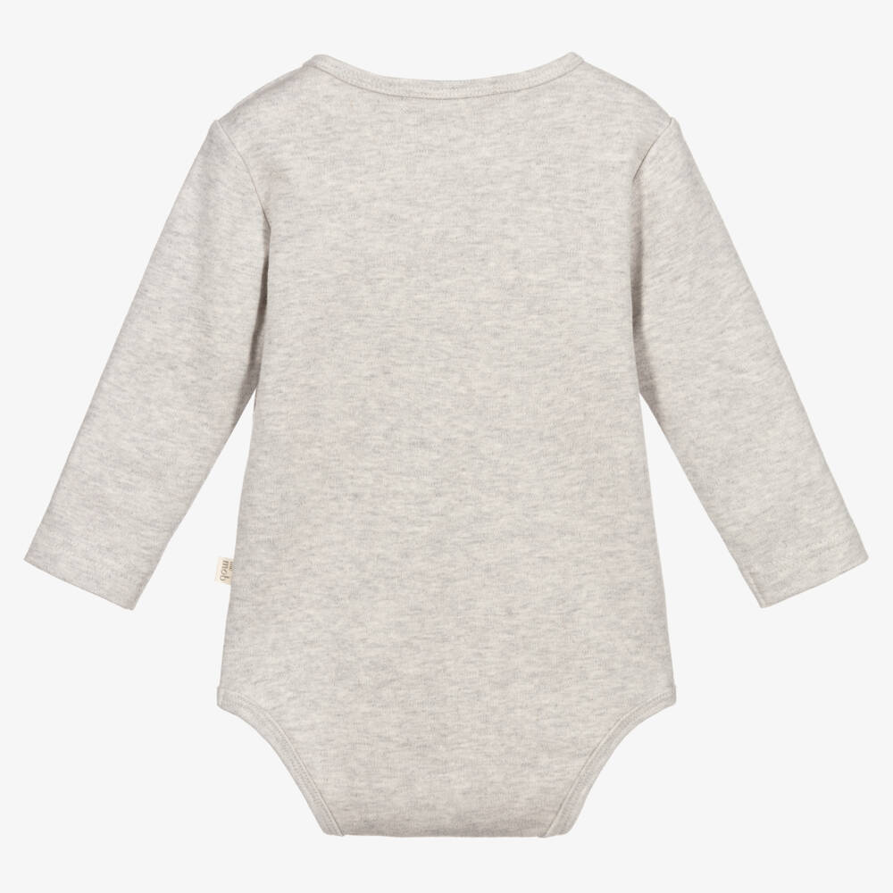 The Bonniemob-أوفرول بادي قطن عضوي لون رمادي للأطفال | Childrensalon Outlet