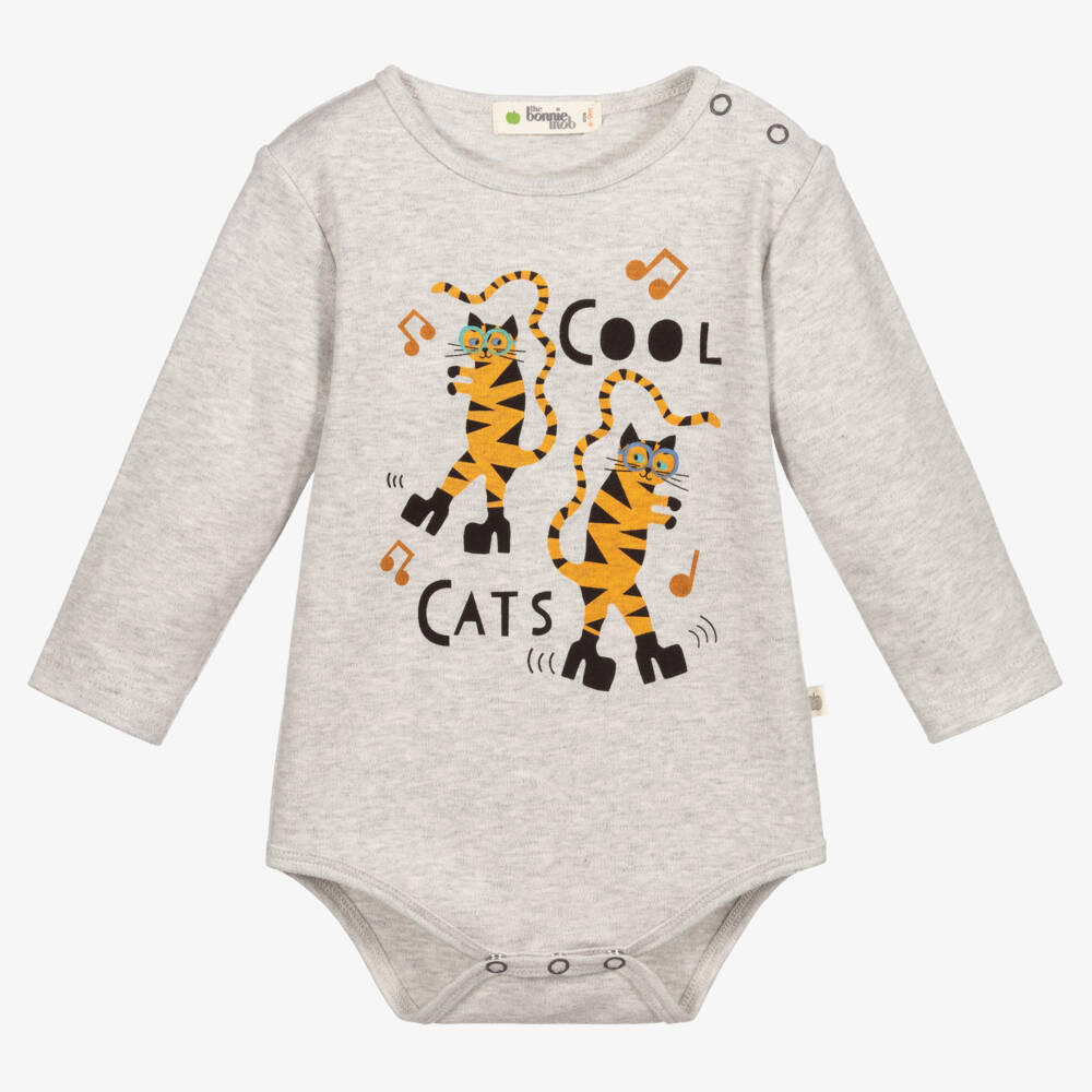 The Bonniemob-Grey Organic Cotton Bodyvest | Childrensalon Outlet
