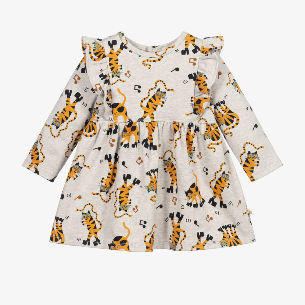 The Bonniemob-Grey Organic Cotton Dress | Childrensalon Outlet