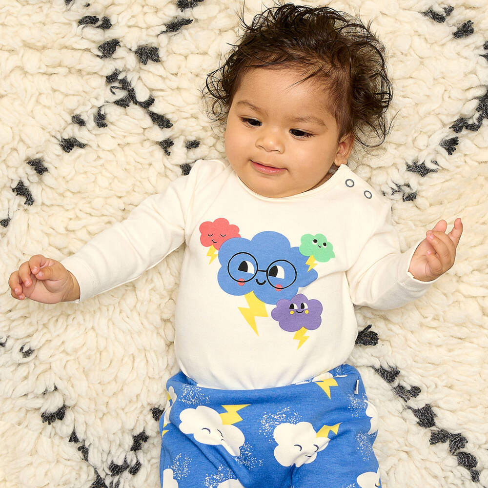 The Bonniemob-Кремовое хлопковое боди с тучками | Childrensalon Outlet