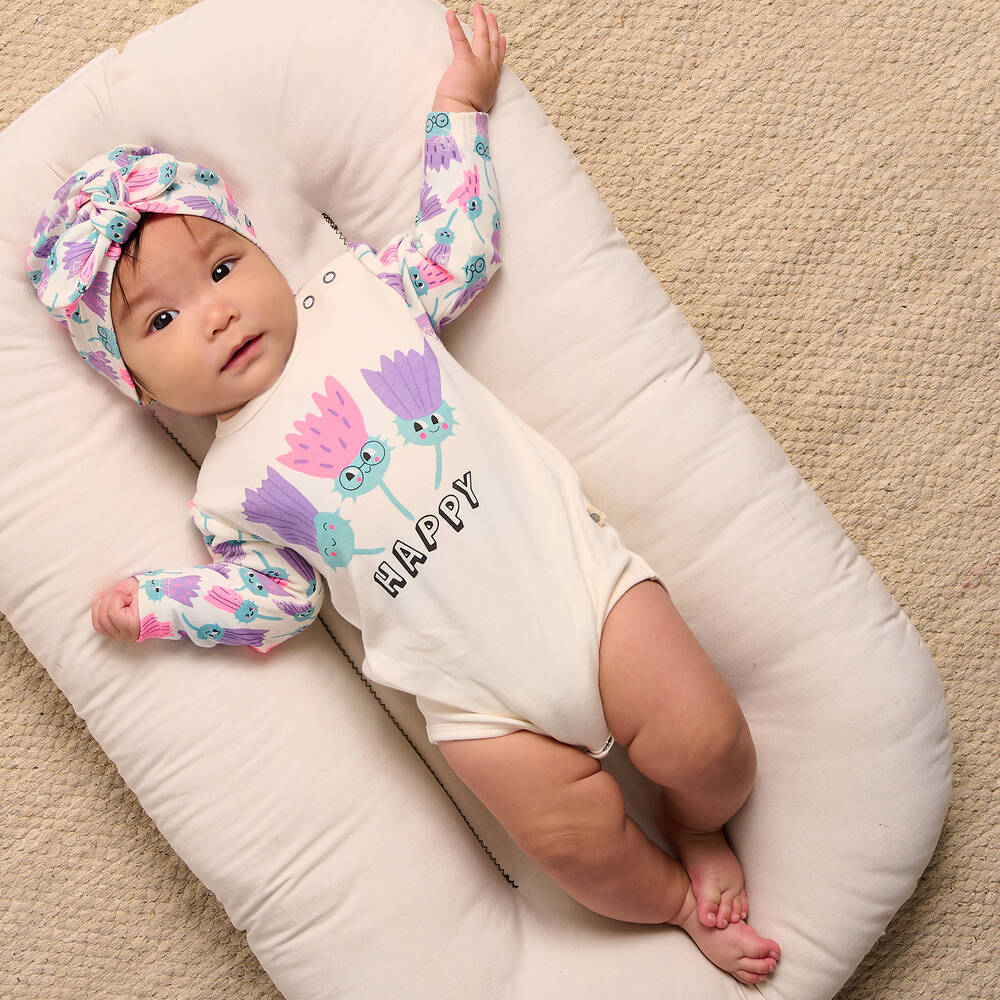 The Bonniemob-Ivory Cotton Baby Bodyvest | Childrensalon Outlet