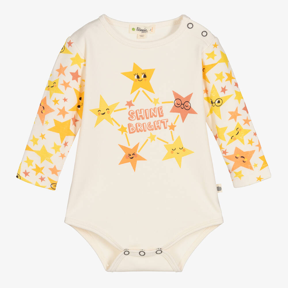 The Bonniemob-Ivory Cotton Baby Bodyvest | Childrensalon Outlet