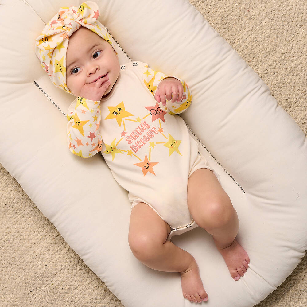 The Bonniemob-Ivory Cotton Baby Bodyvest | Childrensalon Outlet