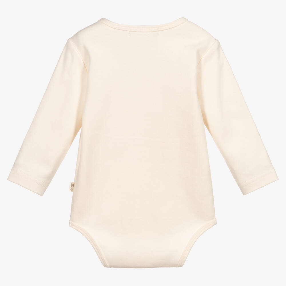 The Bonniemob-أوفرول بادي قطن عضوي لون عاجي للمولودات | Childrensalon Outlet