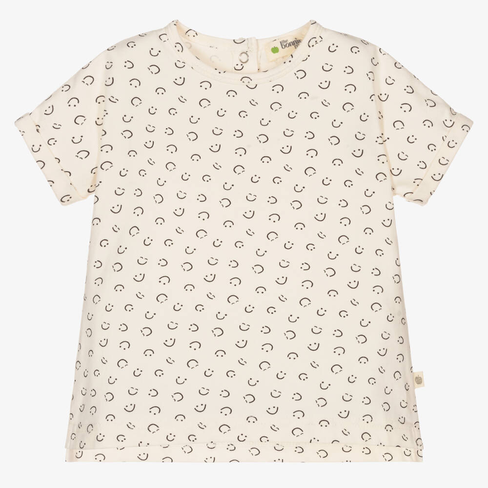 The Bonniemob-Ivory Organic Cotton T-Shirt | Childrensalon Outlet
