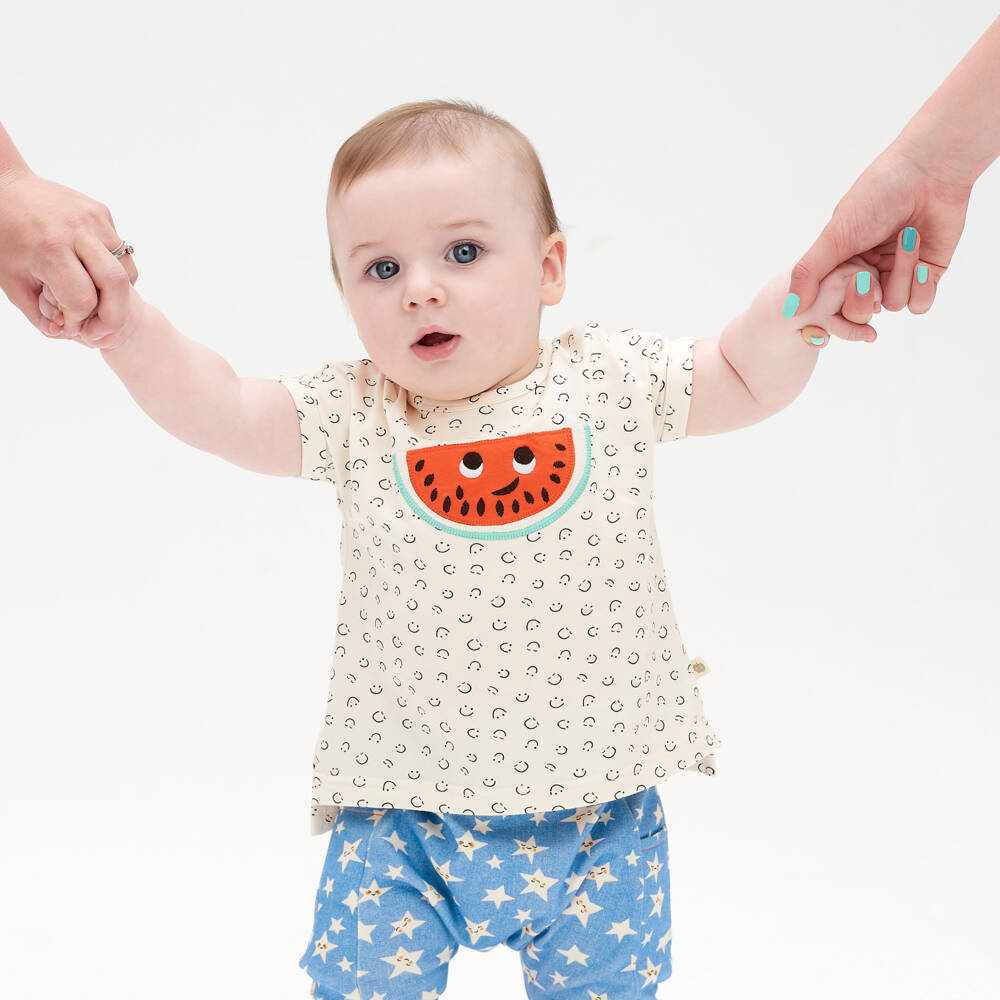 The Bonniemob-Кремовая футболка из органического хлопка | Childrensalon Outlet