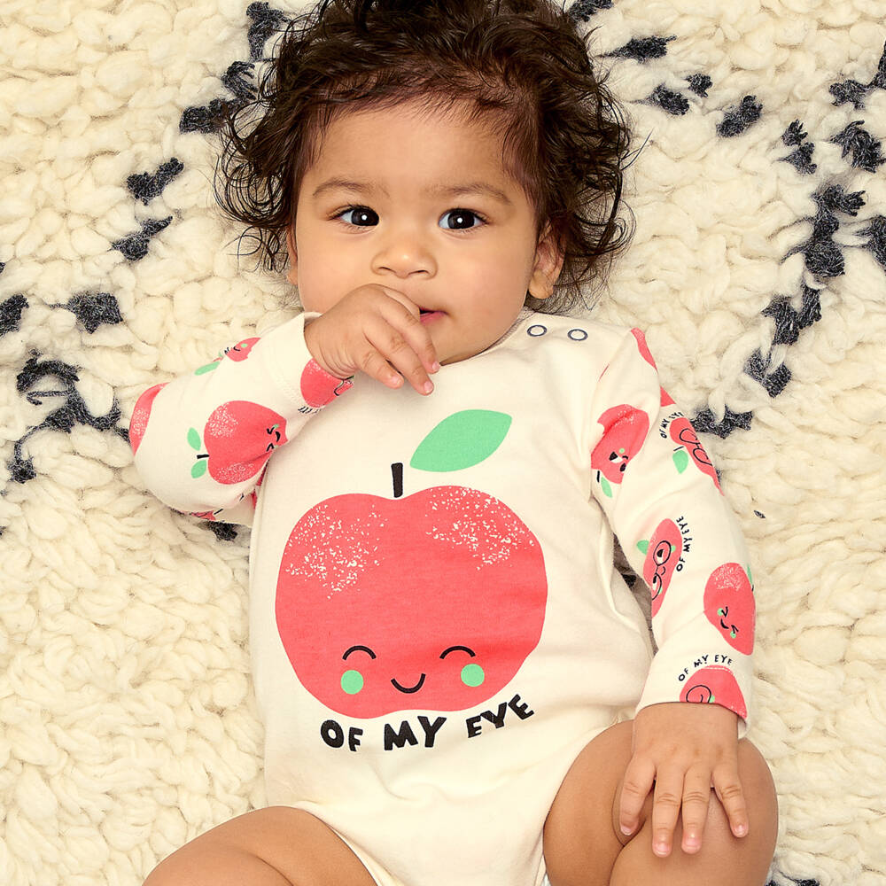 The Bonniemob-تبان قطن عضوي لون عاجي وأحمر للمولودات | Childrensalon Outlet