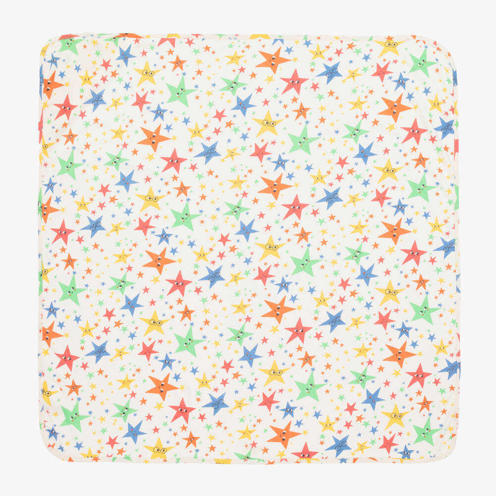 The Bonniemob-Кремовое одеяло с капюшоном и звездами (96см) | Childrensalon Outlet