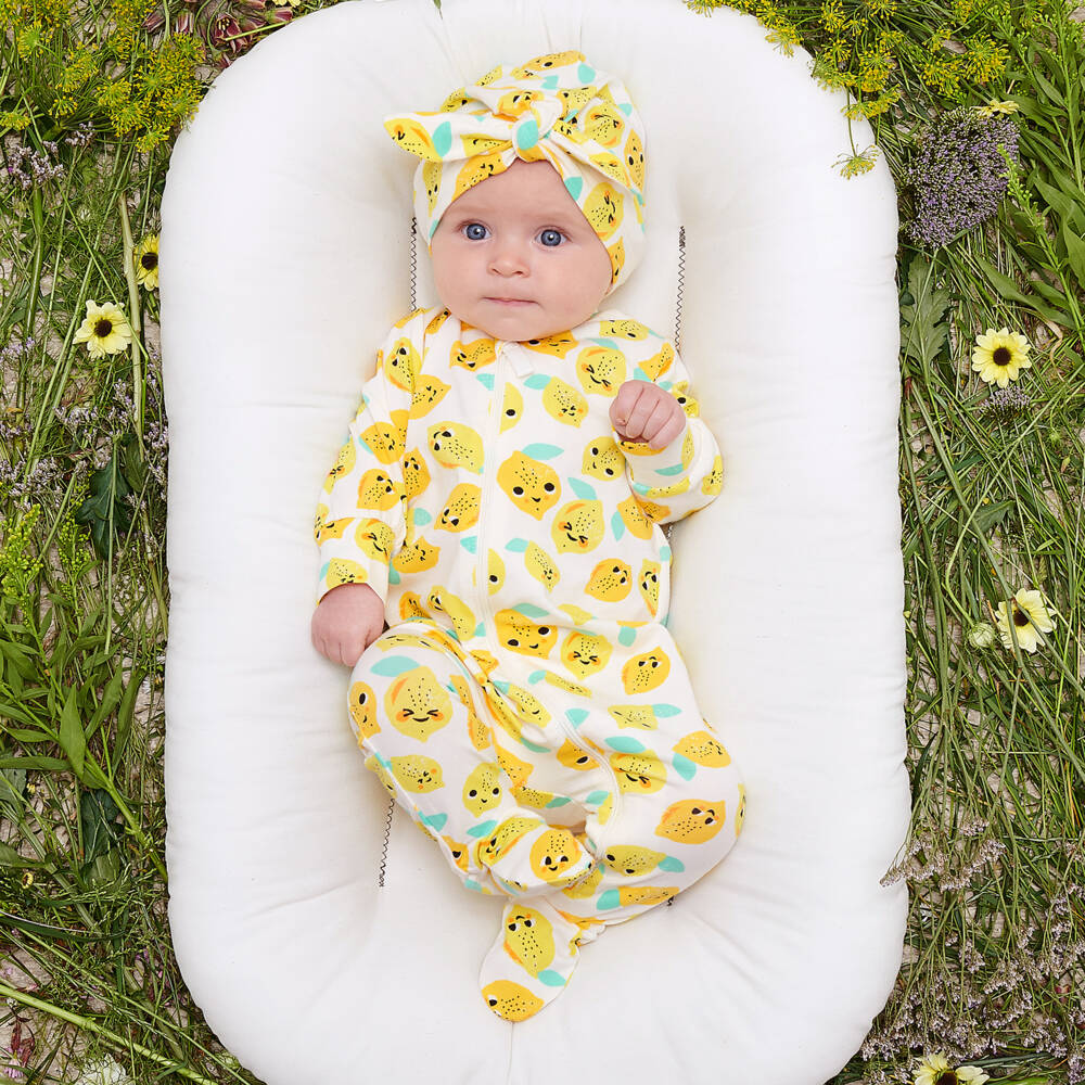 The Bonniemob Organic Cotton Lemon Babygrow - Main Image