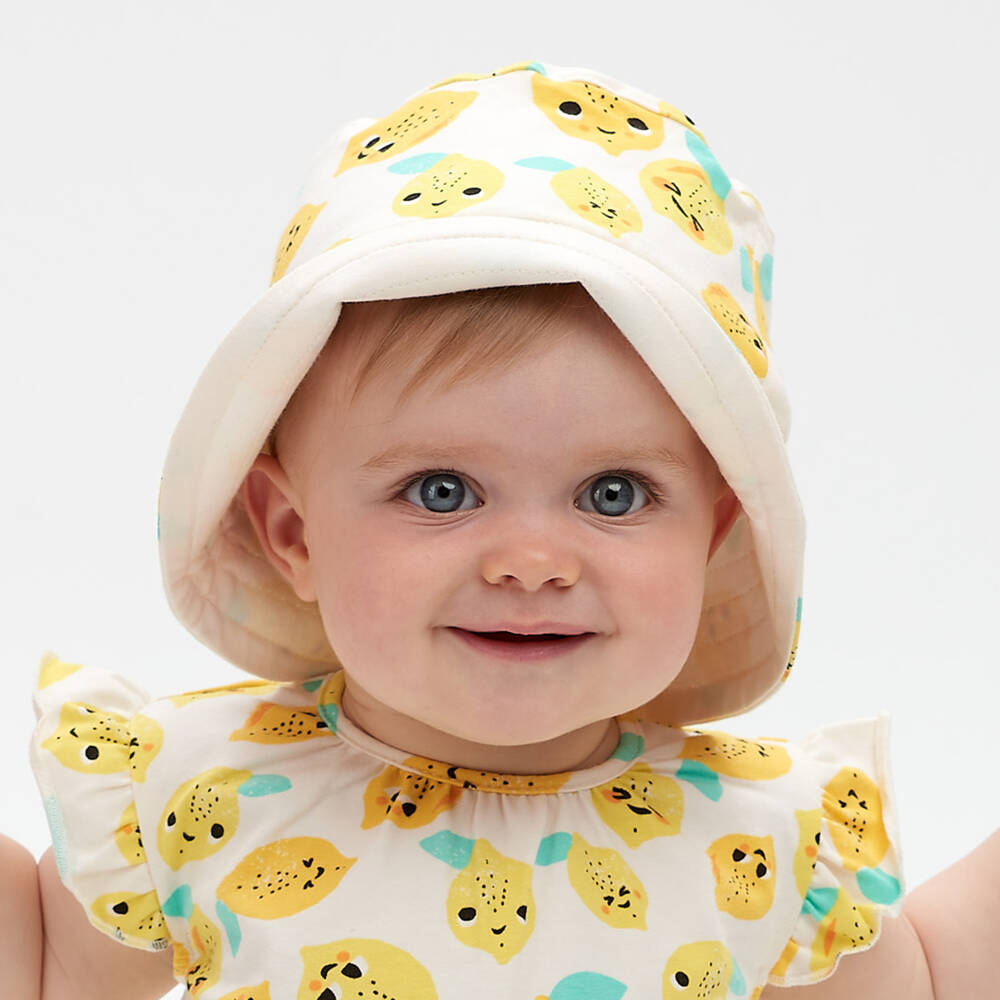 The Bonniemob-قبعة واقية من الشمس قطن عضوي لون عاجي للأطفال | Childrensalon Outlet