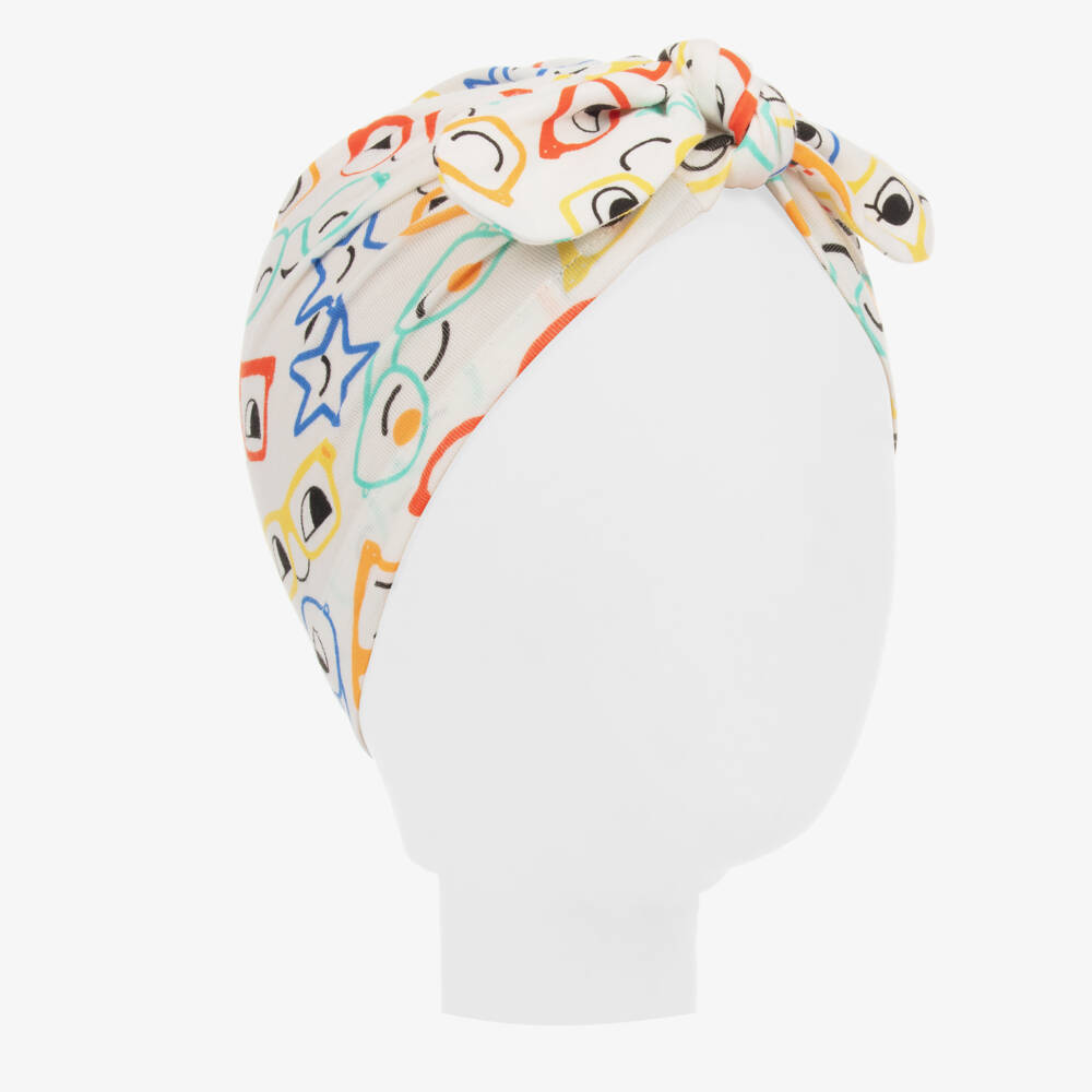 The Bonniemob-قبعة توربان قطن عضوي جيرسي لون عاجي للأطفال | Childrensalon Outlet