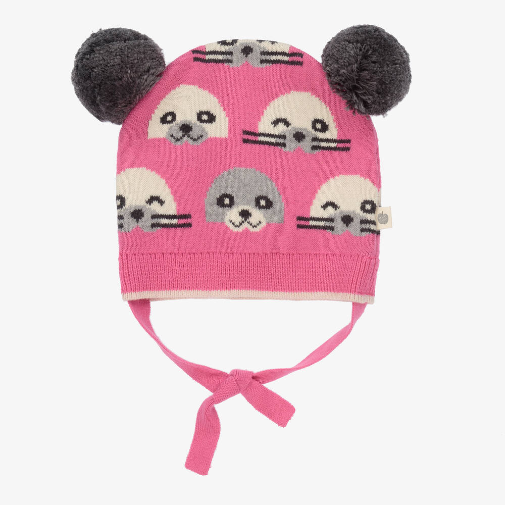 The Bonniemob-Pink Cotton Knit Baby Hat | Childrensalon Outlet