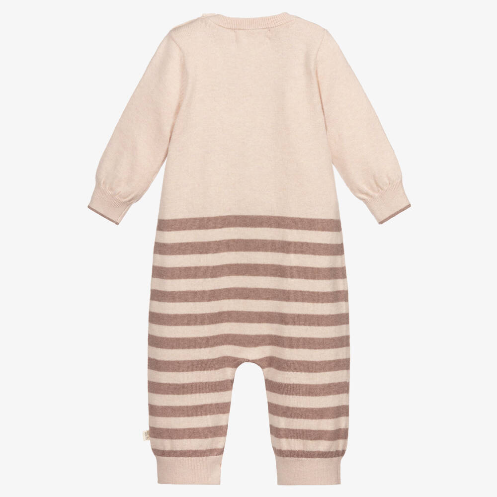 The Bonniemob-Pink Cotton Knit Romper | Childrensalon Outlet