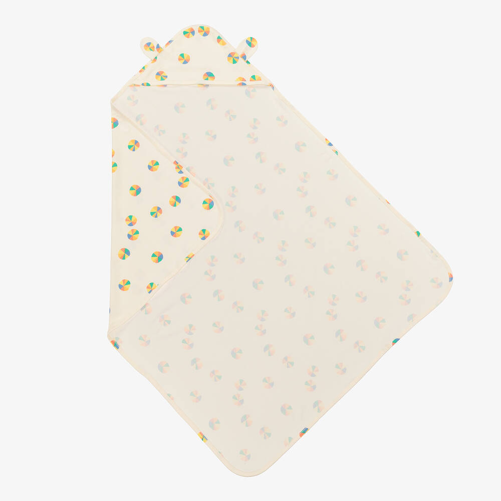 The Bonniemob-Rainbow Organic Cotton Hooded Blanket (94cm) | Childrensalon Outlet