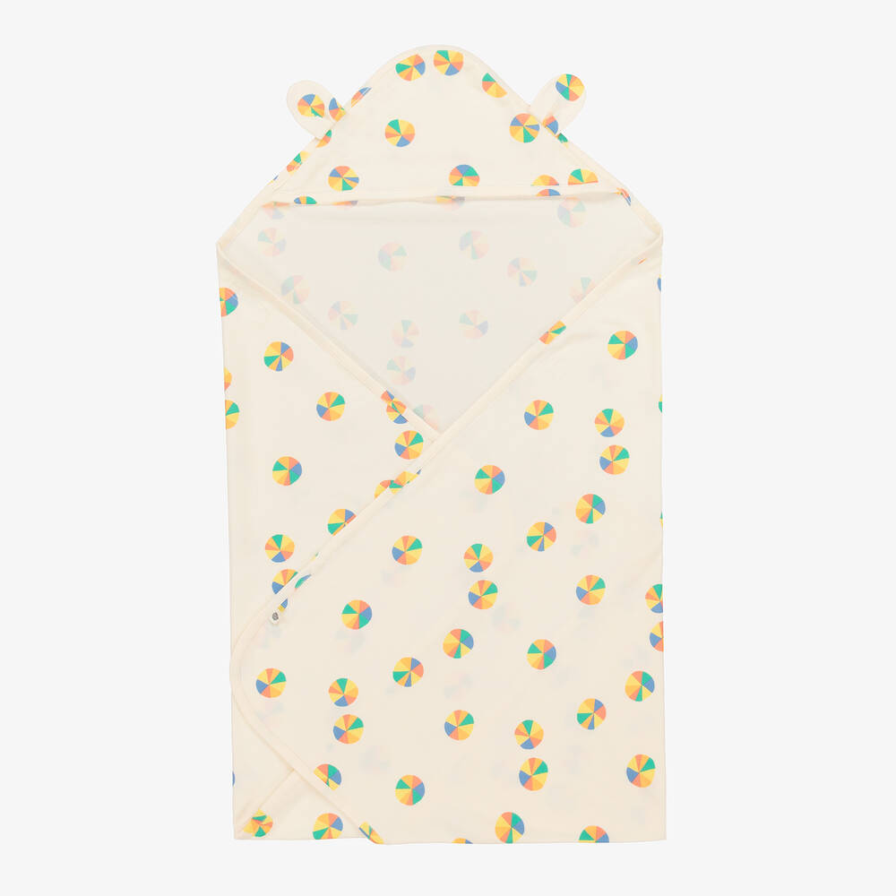 The Bonniemob-Rainbow Organic Cotton Hooded Blanket (94cm) | Childrensalon Outlet