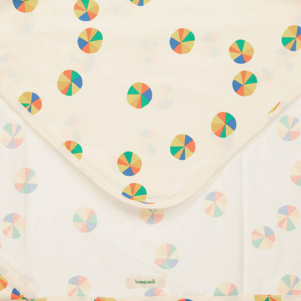 The Bonniemob-Rainbow Organic Cotton Hooded Blanket (94cm) | Childrensalon Outlet