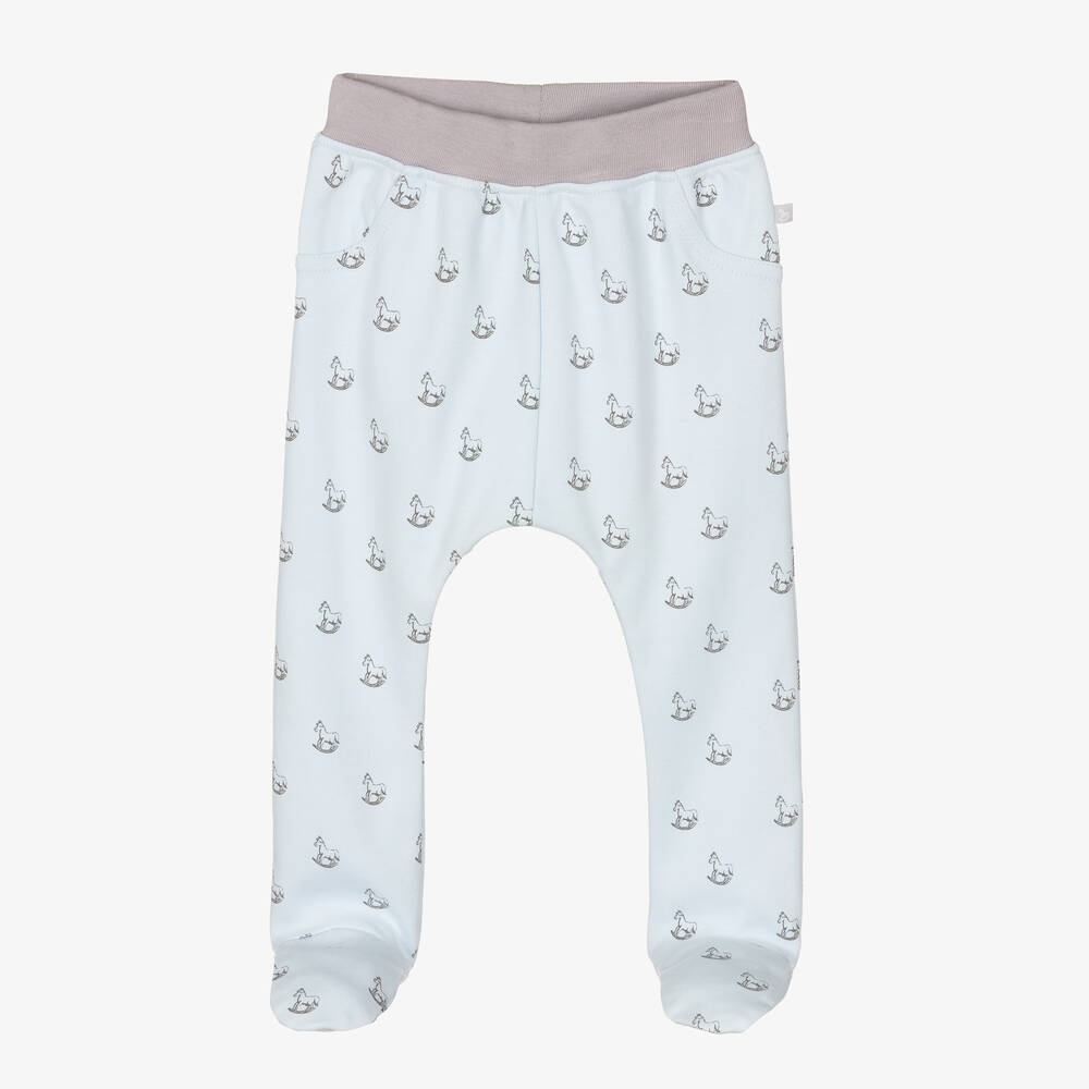 The Little Tailor - Baby Boys Blue Cotton Trousers | Childrensalon