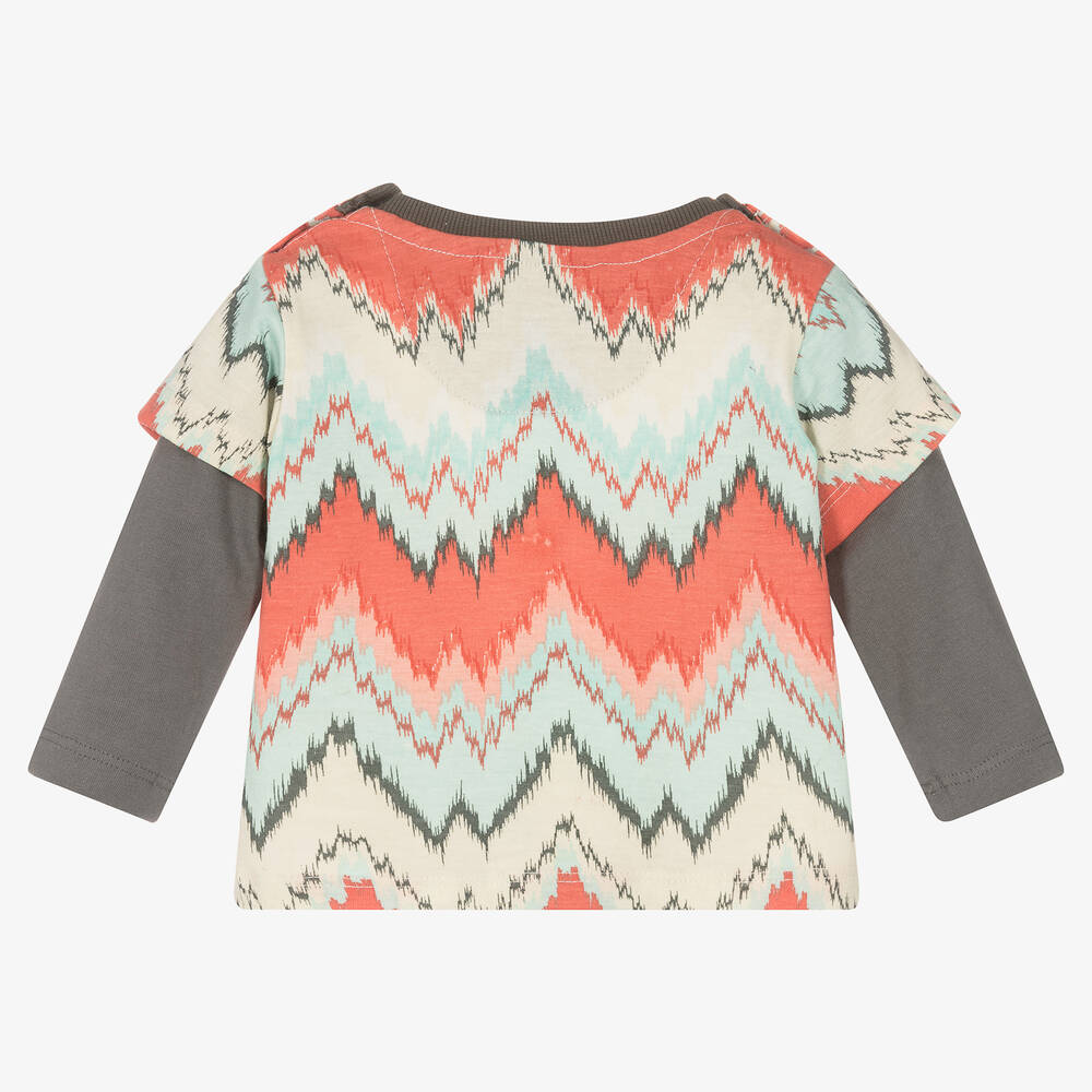 The Little Tailor-Baby Boys Red & Grey Top | Childrensalon Outlet