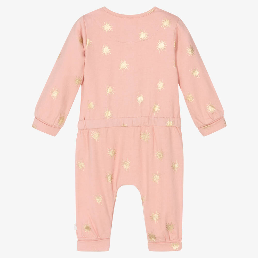 The Little Tailor-Baby Girls Pink Cotton Jumpsuit | Childrensalon Outlet