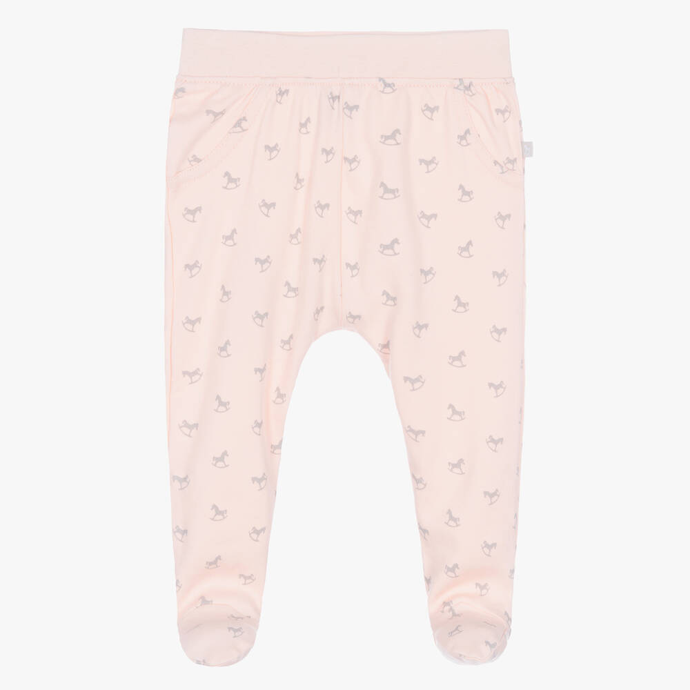 The Little Tailor-Baby Girls Pink Cotton Rocking Horse Trousers | Childrensalon Outlet