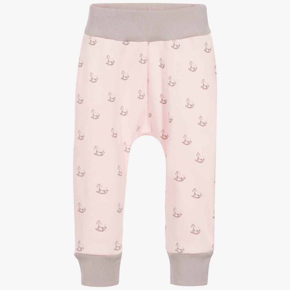 The Little Tailor-Baby Girls Pink Jersey Rocking Horse Trousers | Childrensalon Outlet