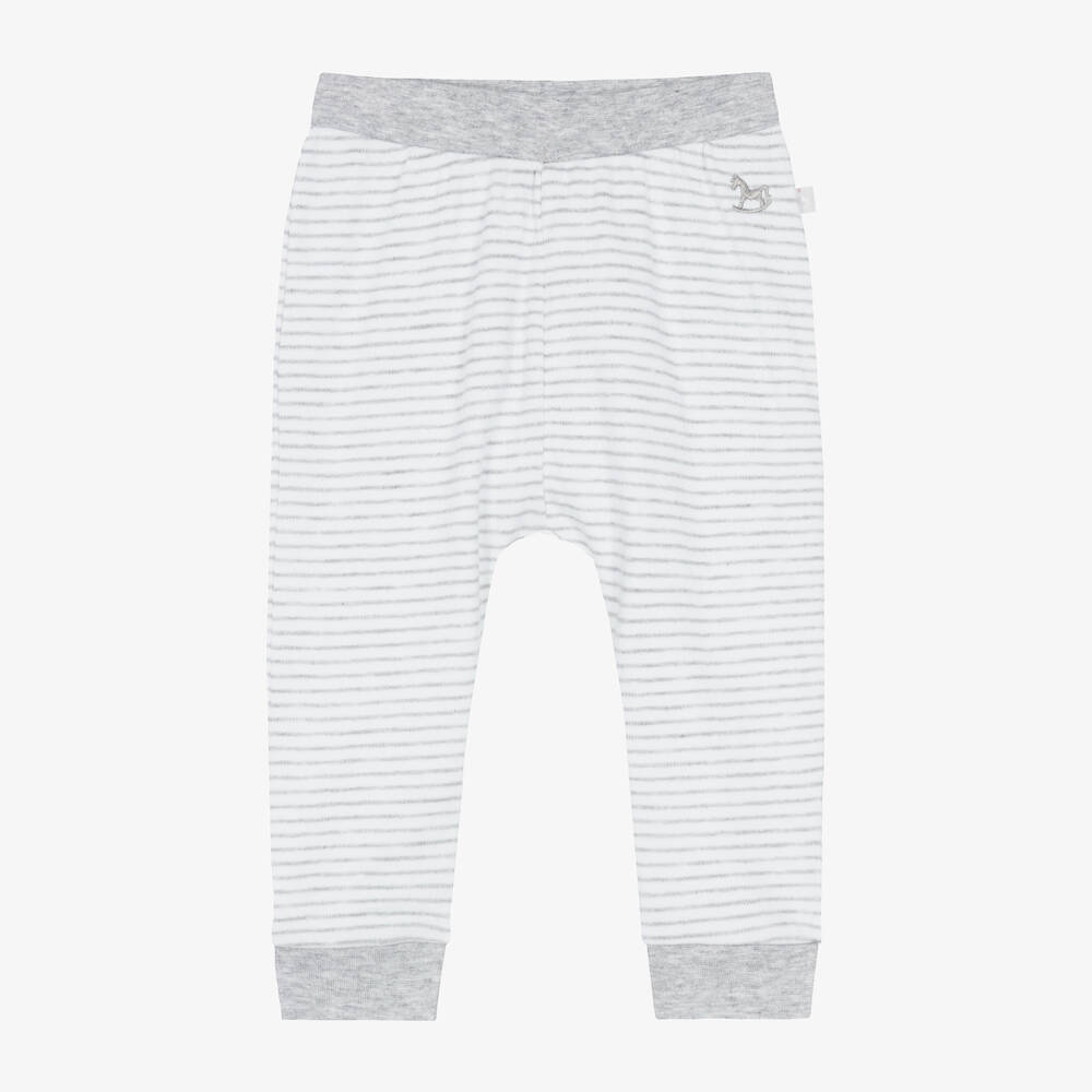 The Little Tailor - Baby Grey & White Stripe Cotton Trousers | Childrensalon